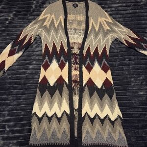 AEO Longline Aztec Chevron Duster Cardigan - Medium